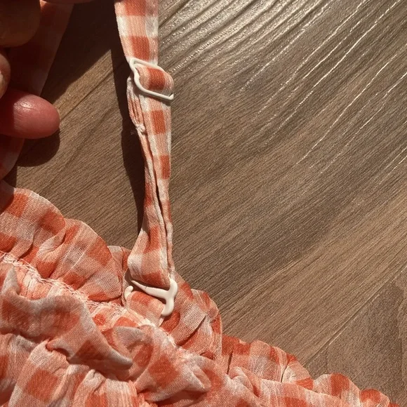 LC Lauren Conrad check print ruffle detail boho top XXL - Picture 7 of 17